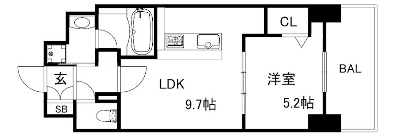 神戸市兵庫区浜崎通のマンションの間取り