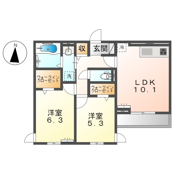 あま市本郷のアパートの間取り