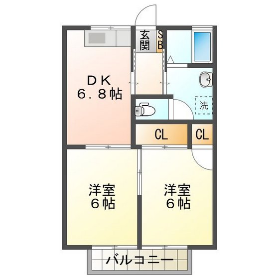 エスポワールＭＩＤＡ　Ｂの間取り