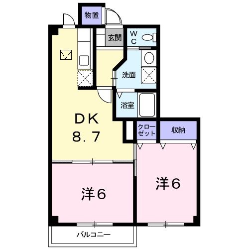 東御市加沢のアパートの間取り