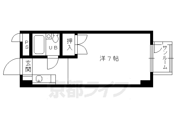 京都市北区北野下白梅町のマンションの間取り