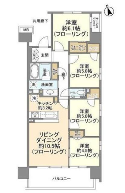 八潮市大瀬のマンションの間取り