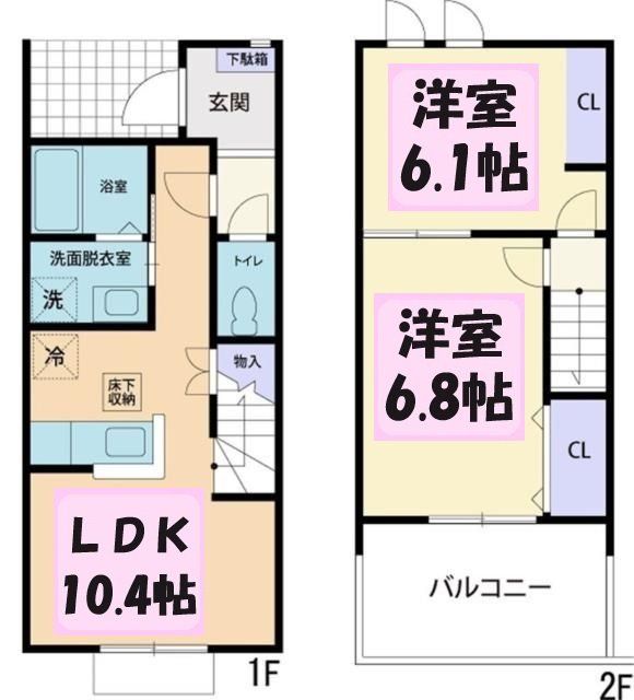 小山市大字粟宮のアパートの間取り