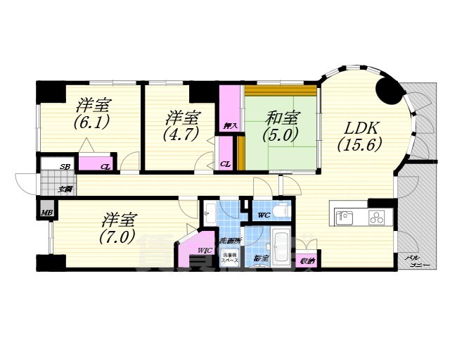 セレッソコート芦屋中央公園の間取り