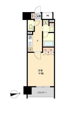 仙台市宮城野区鉄砲町中のマンションの間取り