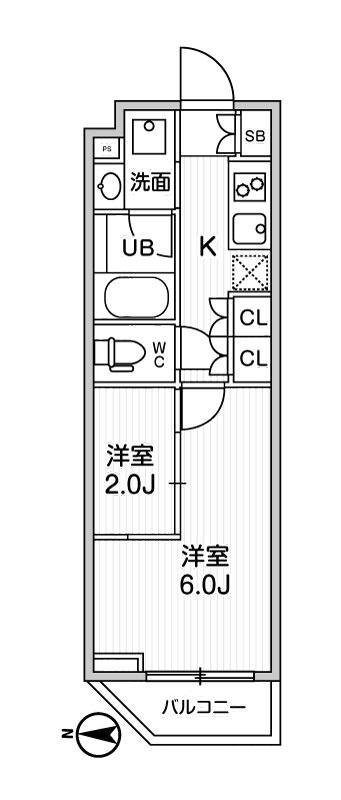 江東区白河のマンションの間取り