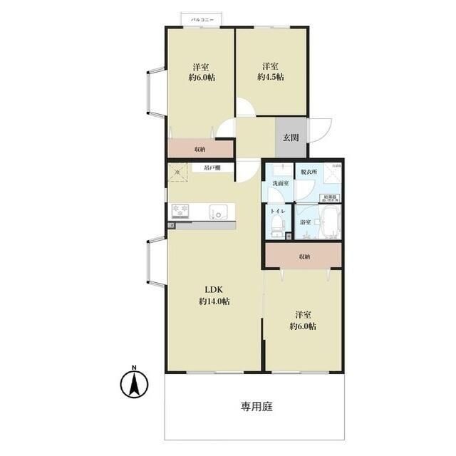 さいたま市緑区東浦和のマンションの間取り