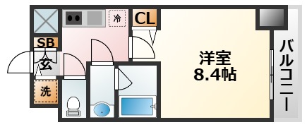 大阪市東淀川区大道南のマンションの間取り