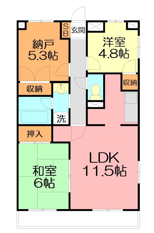 【マイメゾン湘南二番館の間取り】