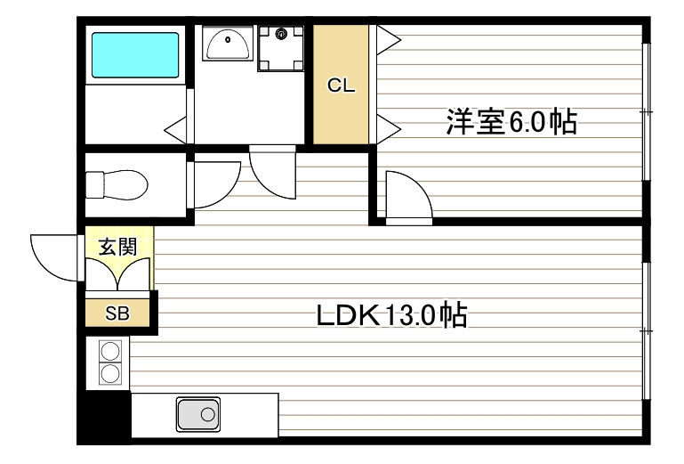 大阪市港区築港のマンションの間取り