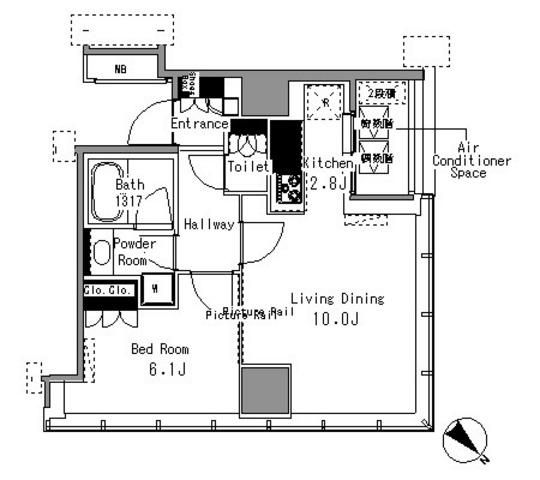 渋谷区代々木のマンションの間取り