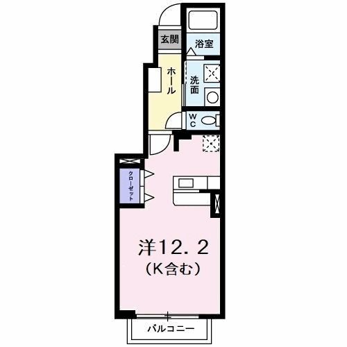 ブルートレイン篠原　Ａの間取り