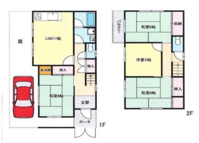 別府町新野辺北町6丁目戸建の間取り