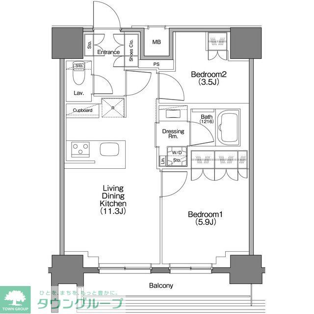 ザ・パークハビオ横浜白楽の間取り