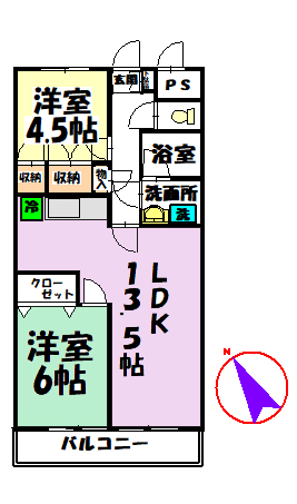 ジャストラックＳ二番館の間取り