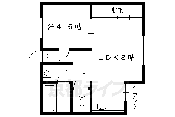 向日市寺戸町のマンションの間取り