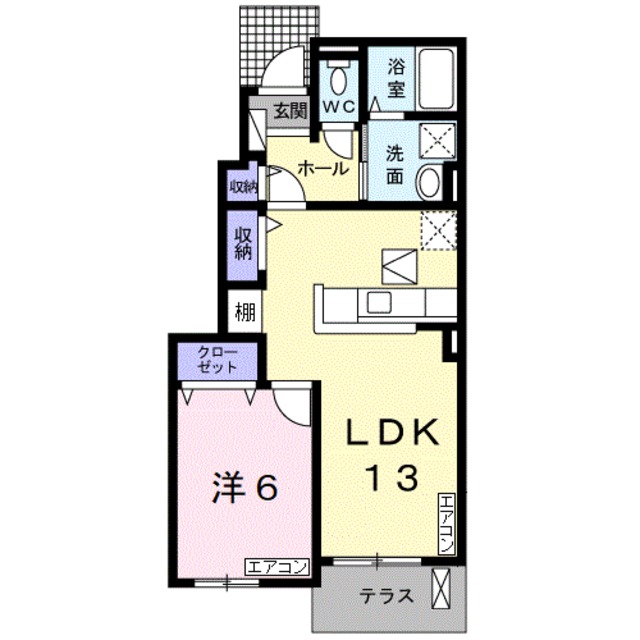 和歌山市西浜のアパートの間取り