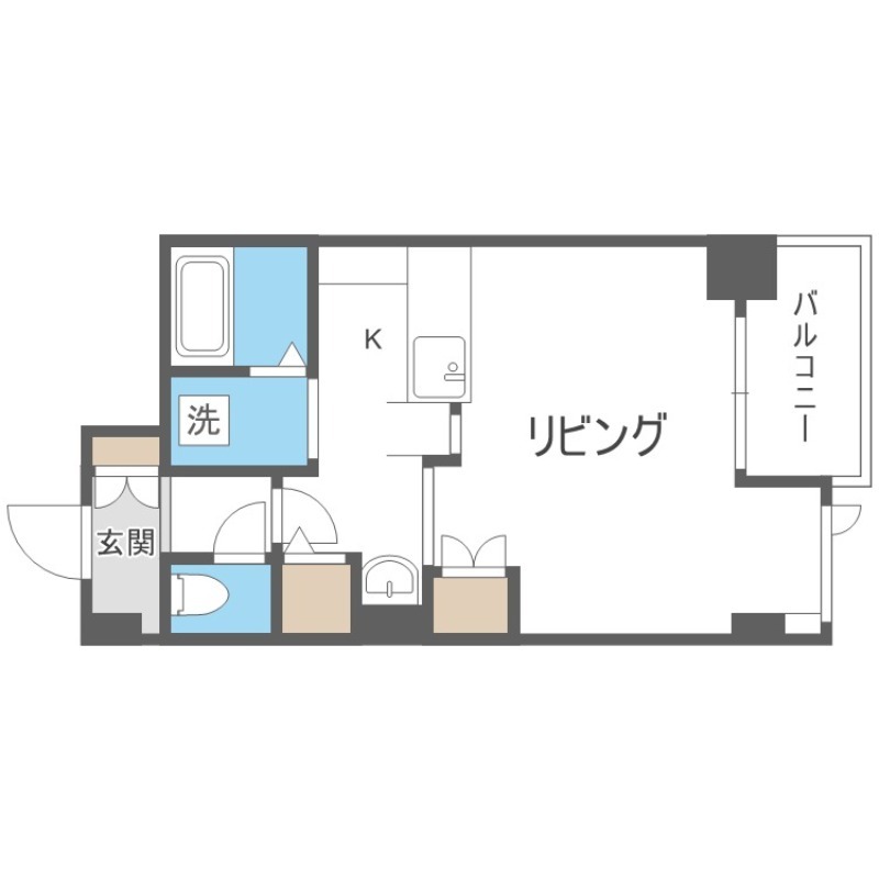 札幌市北区北二十一条西のマンションの間取り