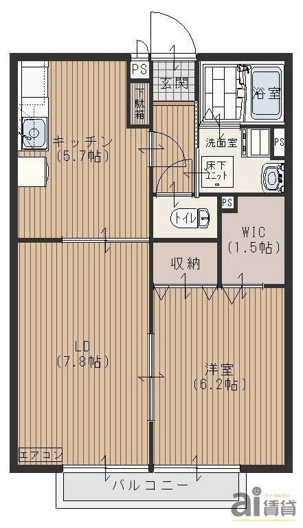 川越市大字今福のアパートの間取り