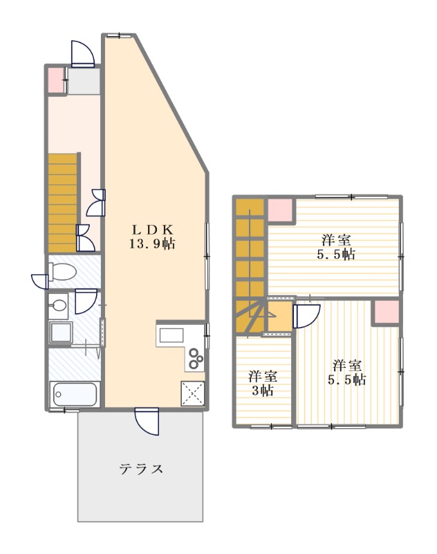 板橋区若木2丁目戸建の間取り