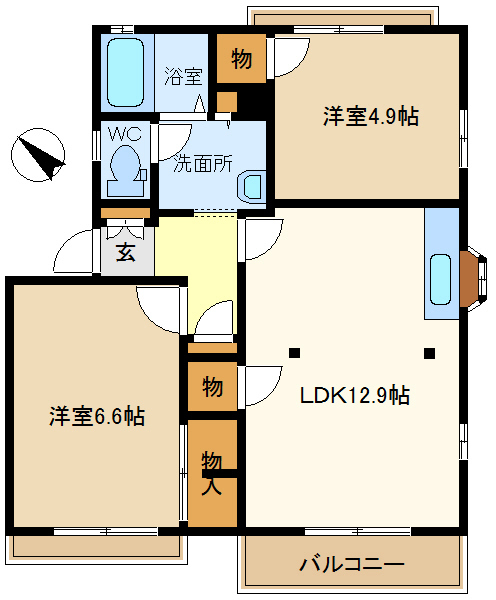 ライフタウニィＣ街区1号棟の間取り