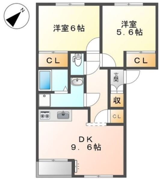 白井市西白井のアパートの間取り