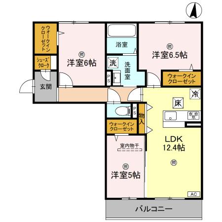 近鉄奈良線 新大宮駅 徒歩20分 3階建 築1年の間取り写真