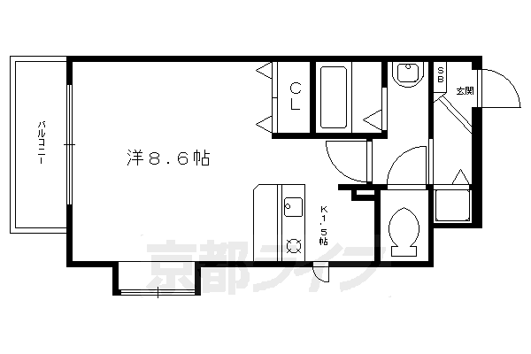 京阪鴨東線 出町柳駅 徒歩17分 6階建 築24年の間取り写真