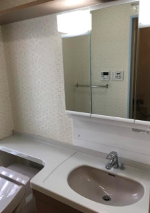 洗面設備　独立洗面化粧台が付いています