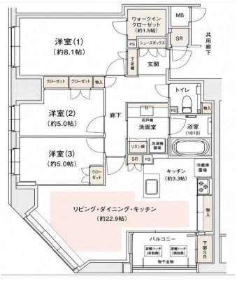 リバーガーデン四天王寺の間取り写真