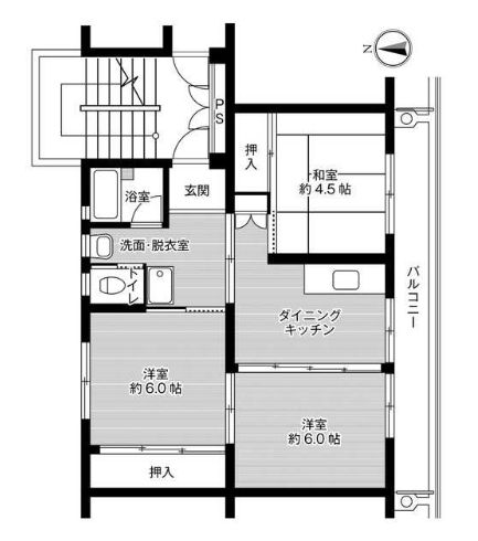 ビレッジハウス所沢1号棟の間取り写真