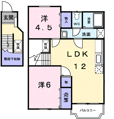 ＪＲ赤穂線 長船駅 徒歩5分 2階建 築23年の間取り写真