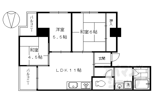 エクセレンス飛鳥の間取り写真