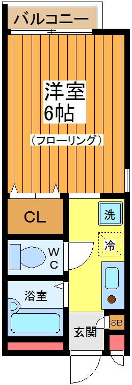 東急田園都市線 駒沢大学駅 徒歩8分 2階建 築33年の間取り写真