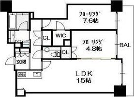 阪急神戸線 中津駅 徒歩1分 37階建 築12年の間取り写真