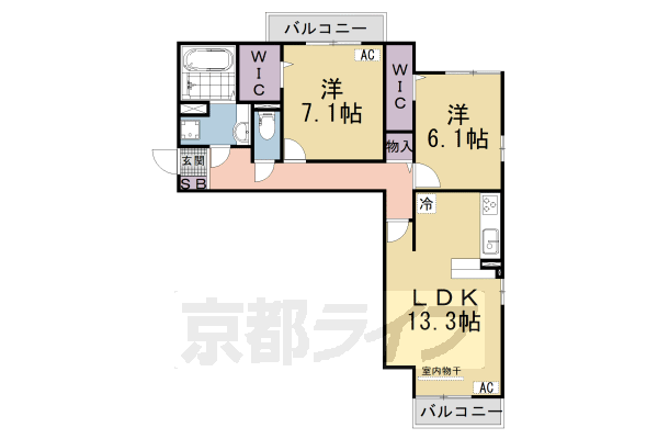 ＪＲ東海道本線 草津駅 徒歩30分 2階建 築4年の間取り写真