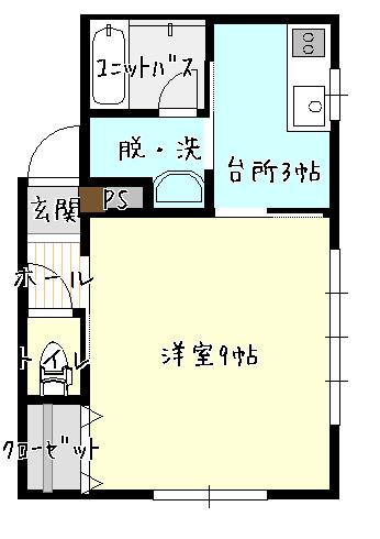 鶴岡市新海町のアパートの間取り