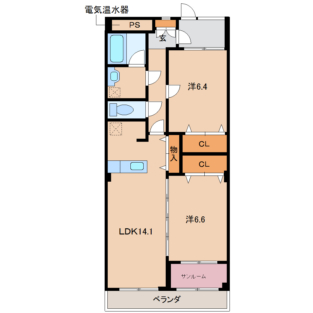 さくらいマンション青島Aの間取り