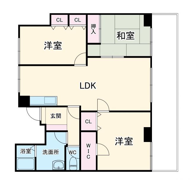 名古屋市西区香呑町のマンションの間取り