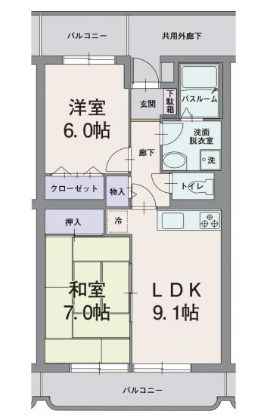 沼津市青野のマンションの間取り