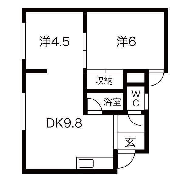 北海道旭川市永山四条７（アパート）の賃貸物件の間取り