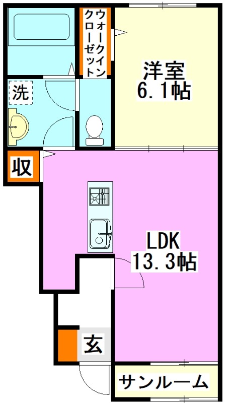 コート・ソレイユ伊川Ｂの間取り