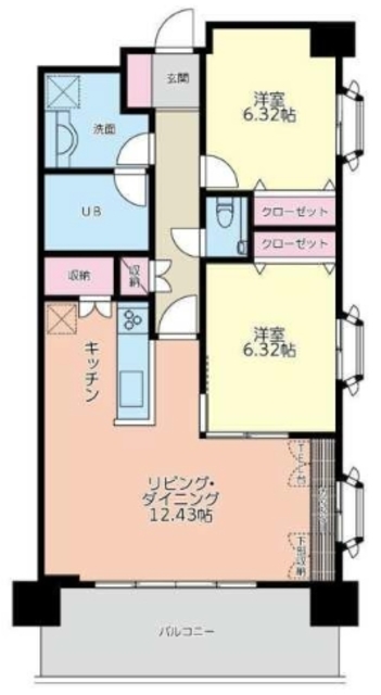 東川口ガーデンプラザ八番館の間取り