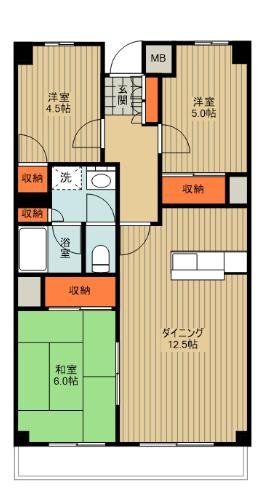 八王子市叶谷町のマンションの間取り