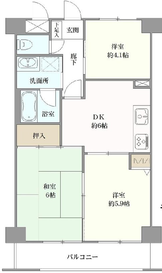 クリオ横須賀中央参番館の間取り