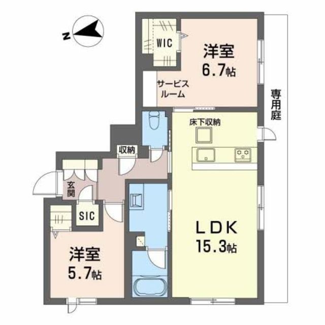 八尾市跡部本町のマンションの間取り