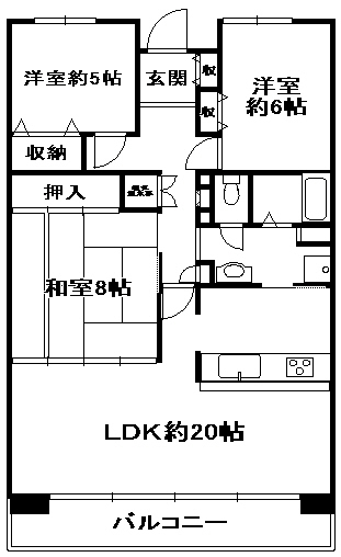 ダイヤカルムB棟の間取り