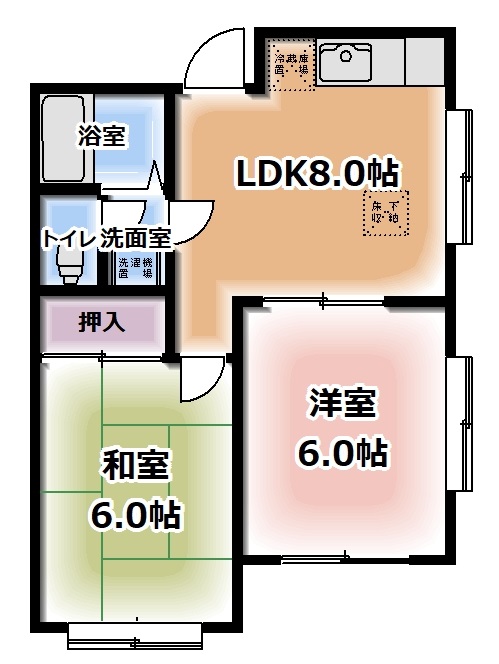 コーポ大門IIの間取り