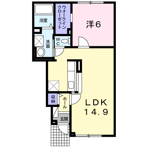 苫小牧市拓勇東町のアパートの間取り