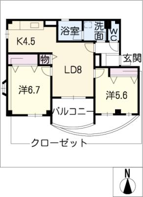 プリメーラ西愛宕の間取り